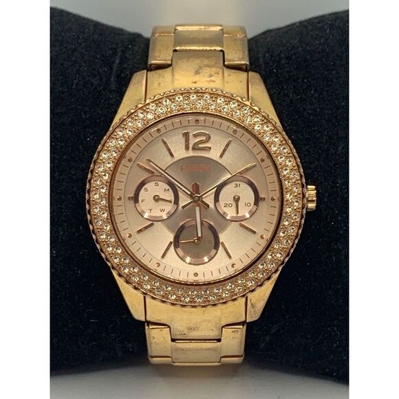 Fossil ES3590 Women's Stainless Steel Analog Rose Gold Dial Quartz Watch RU29 - Picture 2 of 11